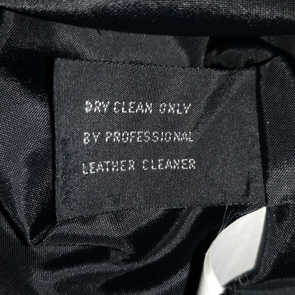 Vintage Avanti Men's Size Medium Button Closure Black Leather Jacket - Picture 5 of 7